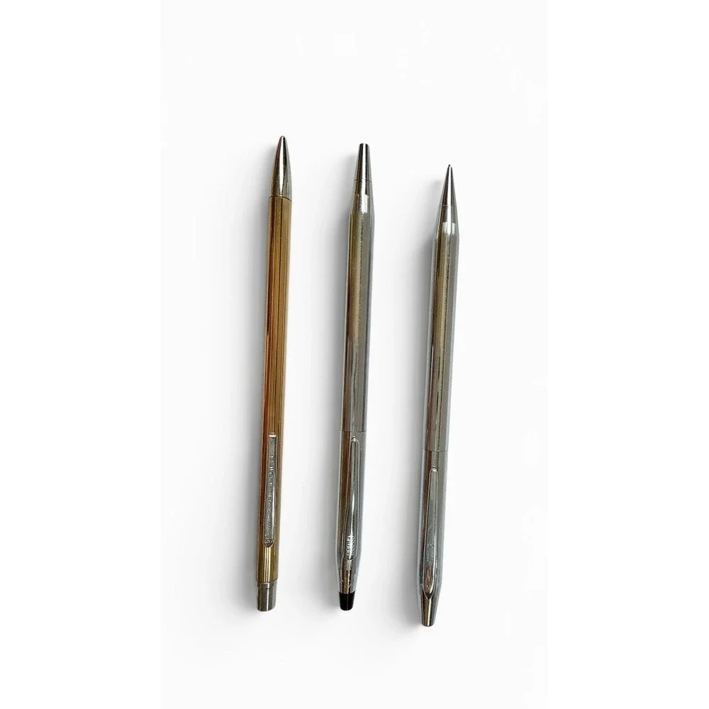 Lot of 3 Vintage Writing Instruments Cross Pen Quill & Stratford Pencils Gold